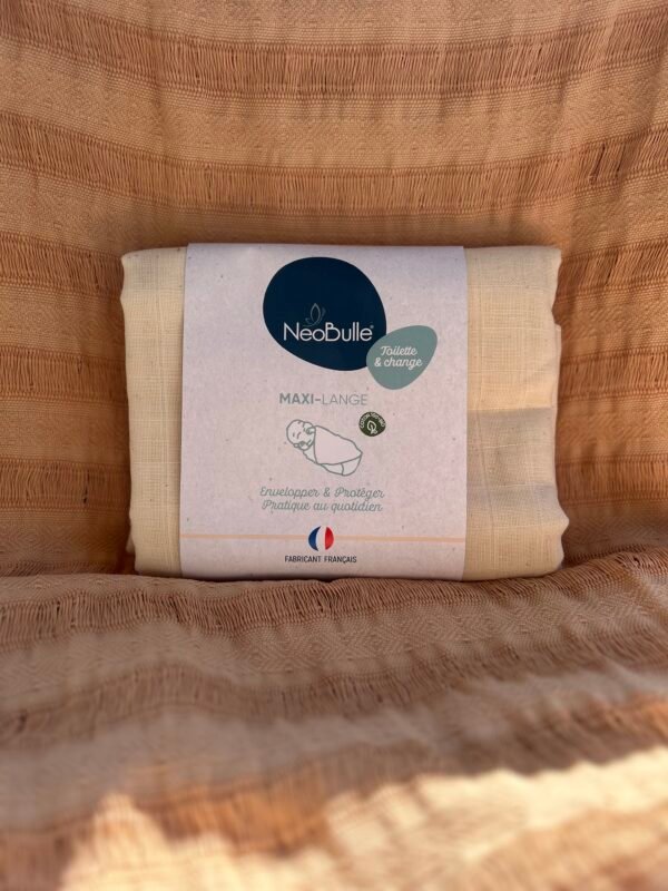 Lange écru Néobulle - tissus doux et respirant pour emmaillotage ou bain enveloppé
